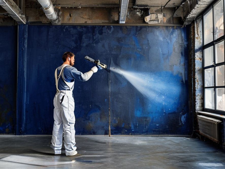 Profesjonalne malowanie natryskowe w warszawskim lofcie.